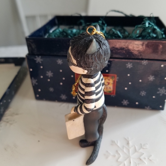 Lang and Wise 1998  Ceramic Ornament   Masked Cat - Picture 6 of 12